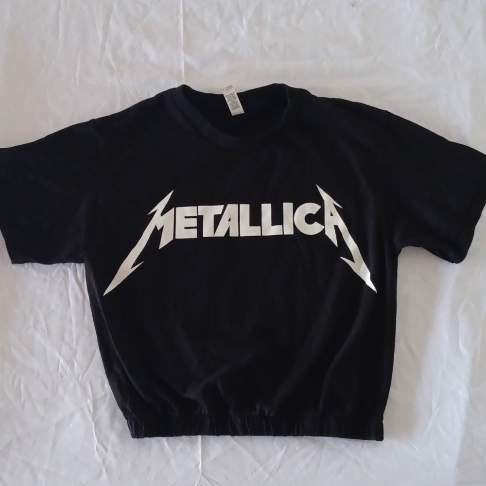 Metallica crop top black super cute streetwear small